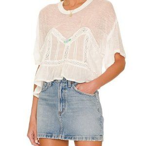 NWT Free People Women's Fall In Love Tee  (XS, XL) Ivory